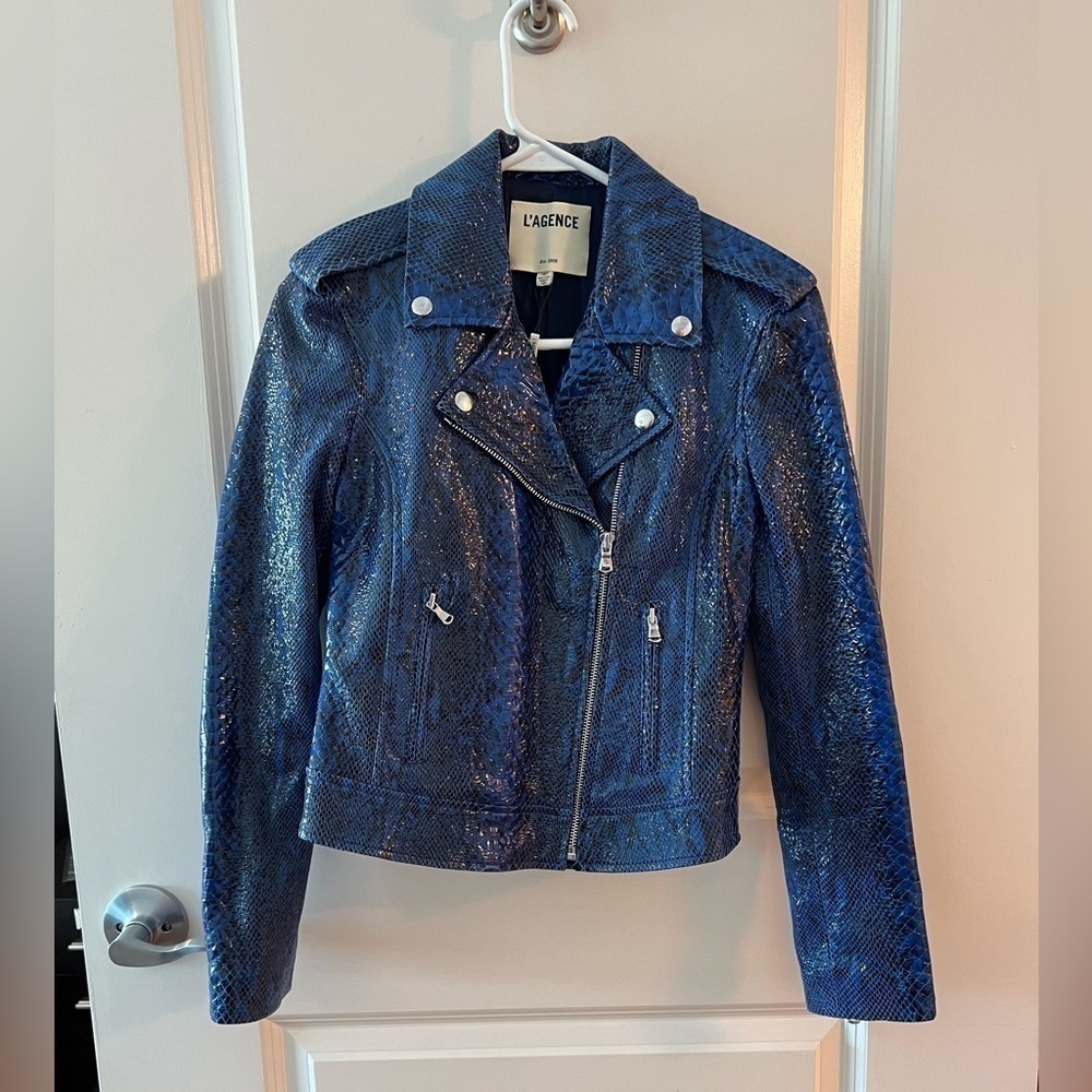 NWT L'AGENCE Python Leather Moto Jacket NWT - image 1